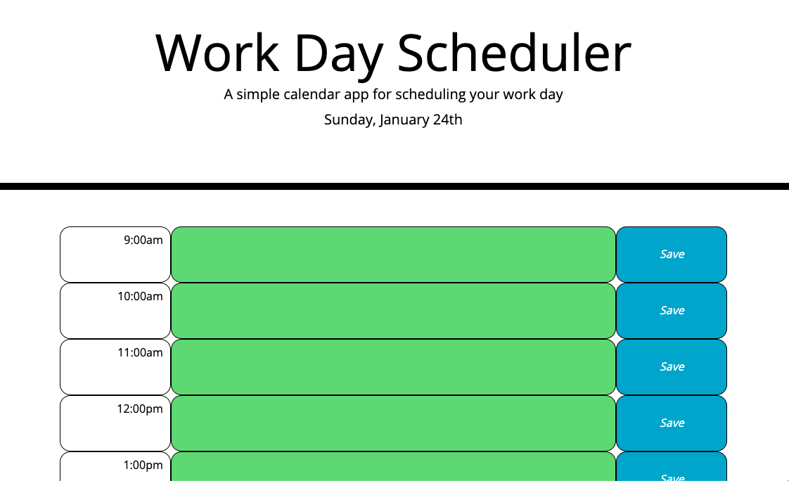 work scheduler screenshot